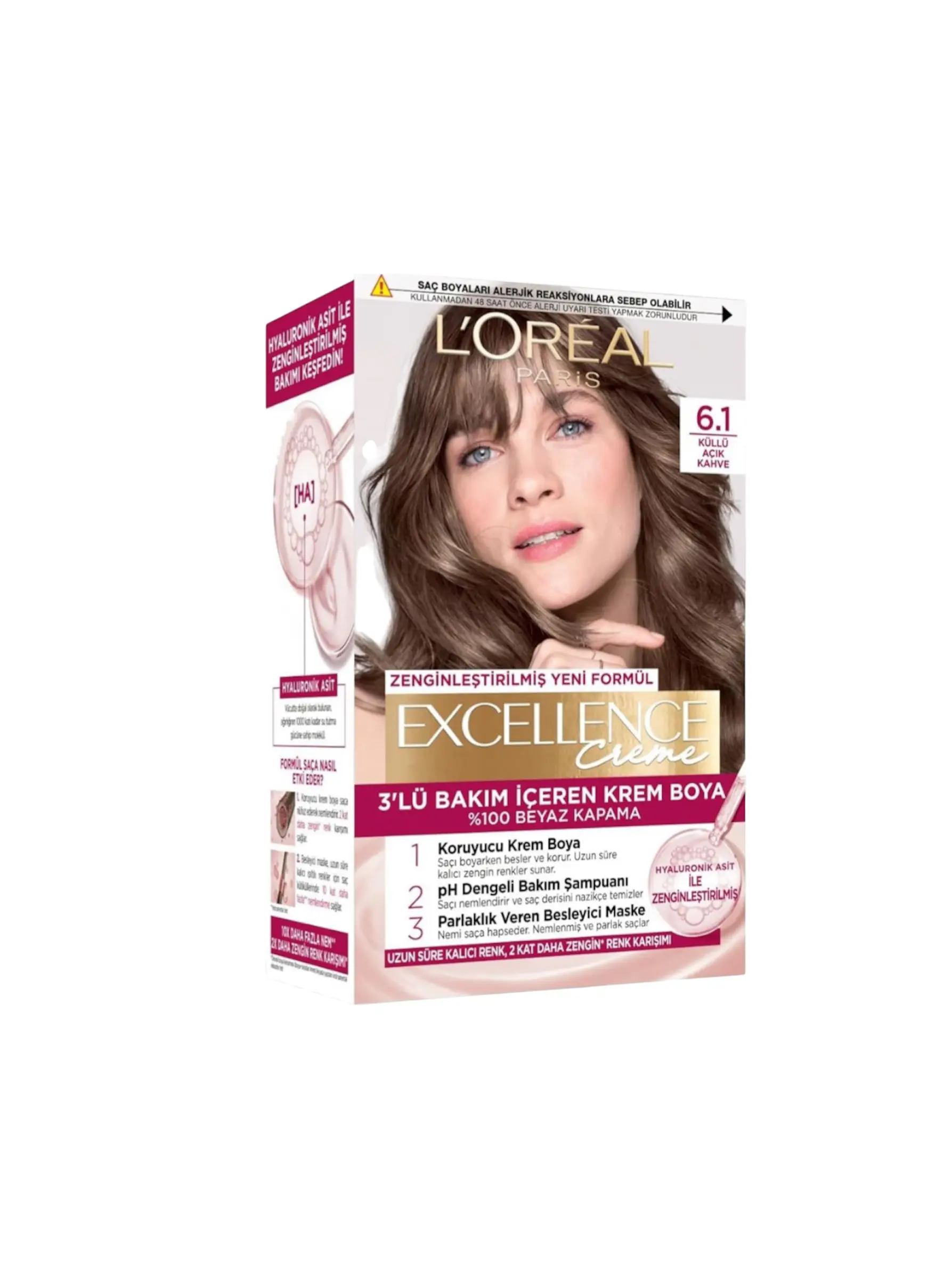 کیت رنگ مو لورآل شماره 6.1 بلوند دودی تیره