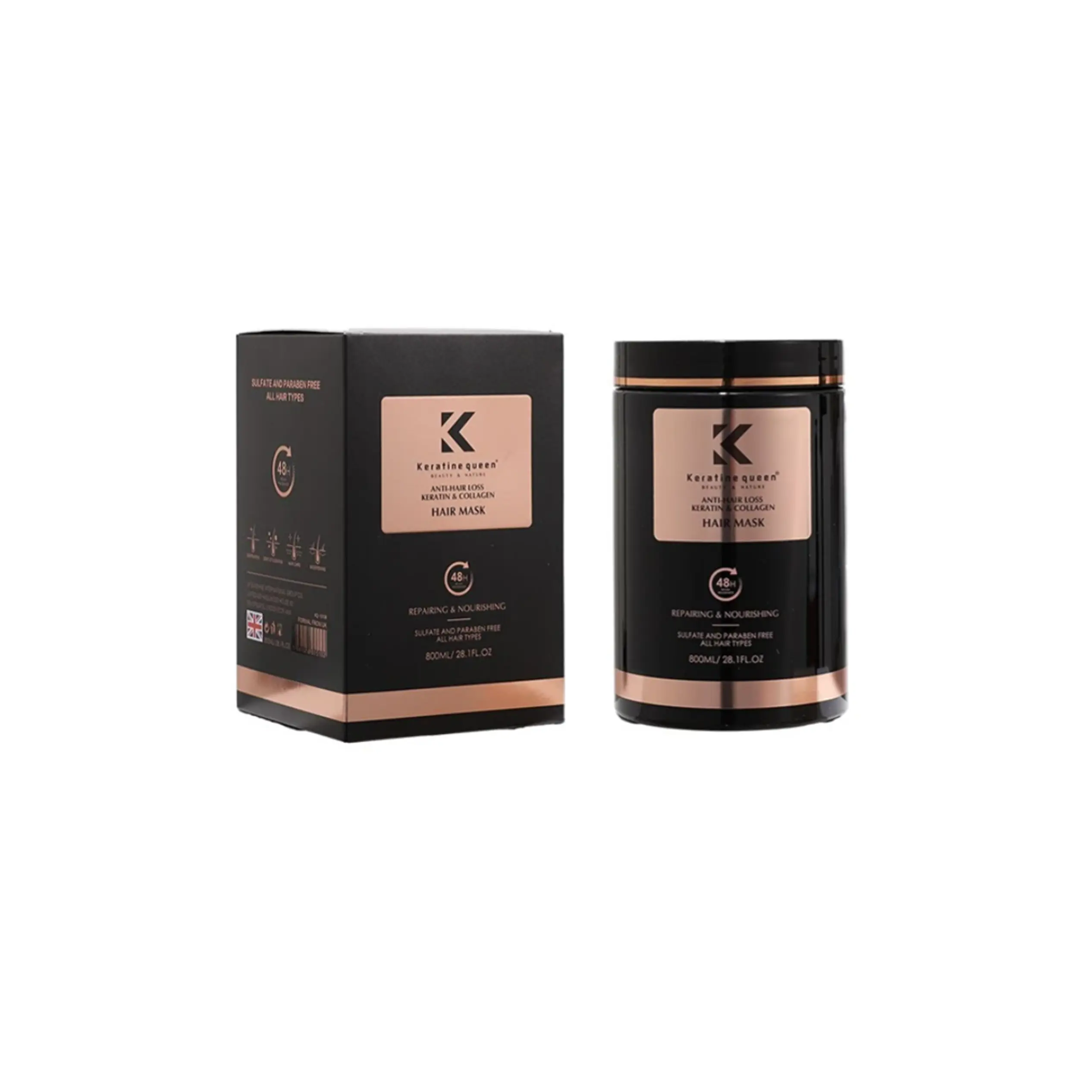 ست شامپو و ماسک مو کراتین کویین ضد ریزش