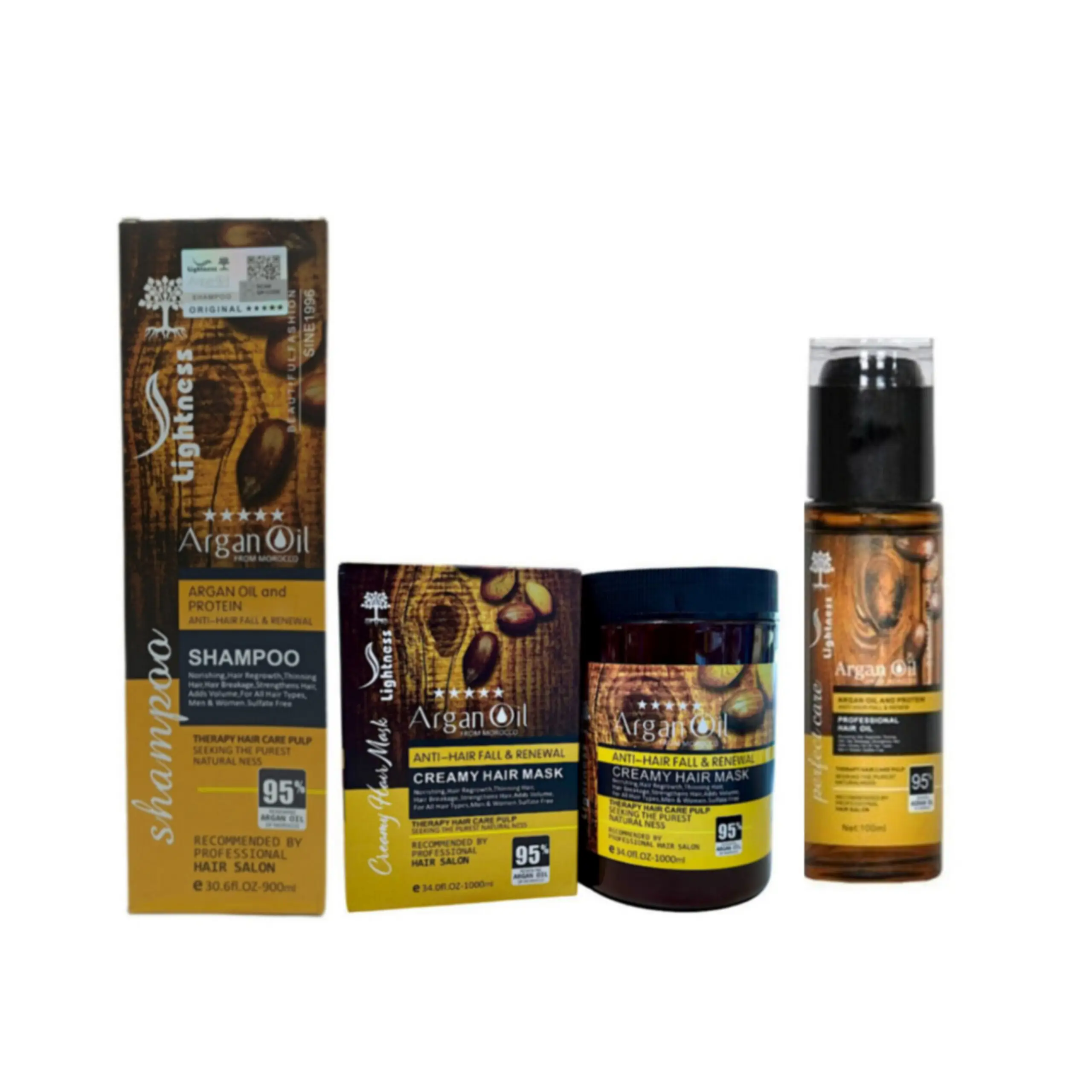 پک آرگان پنج ستاره 3 عددی شامپو+ماسک مو+روغن