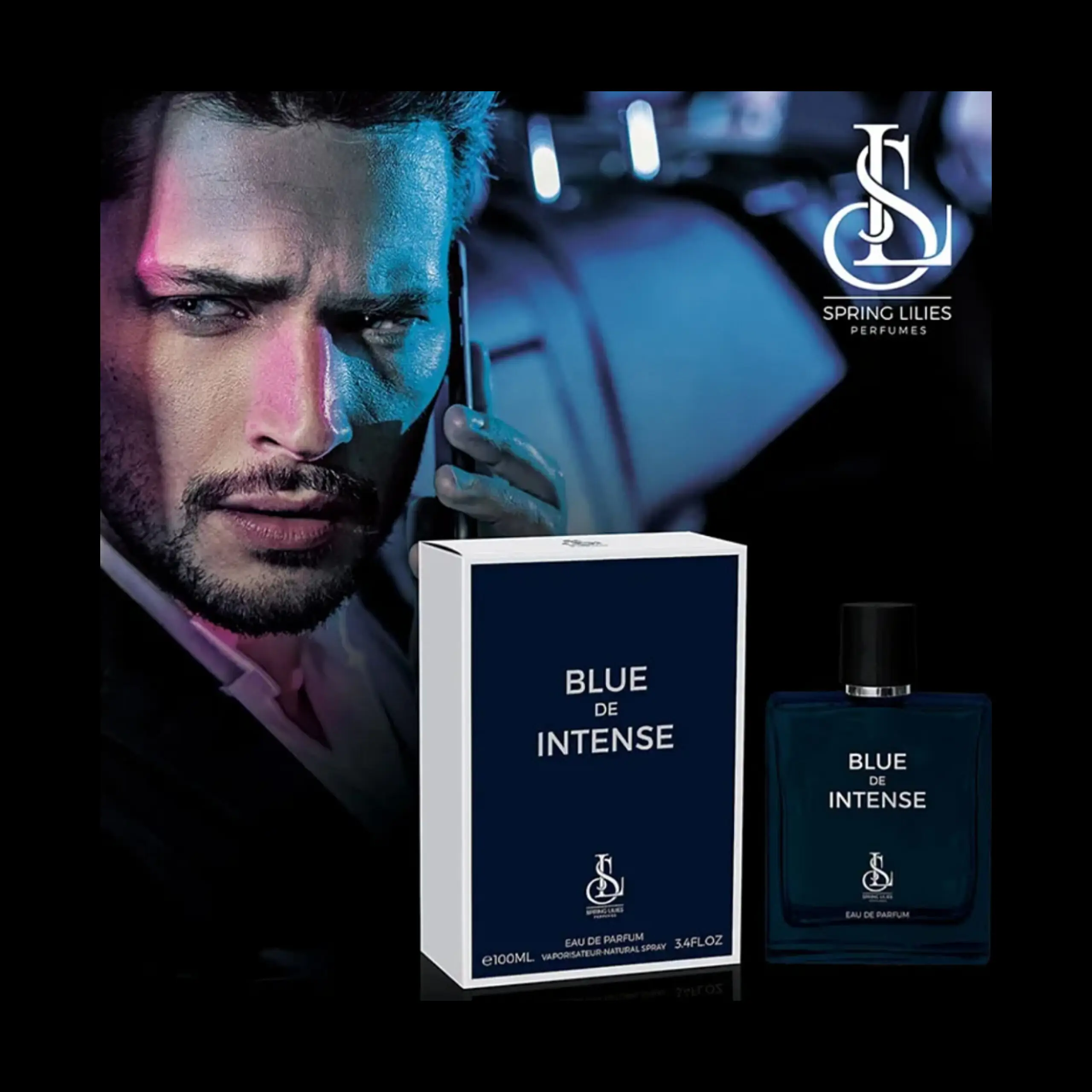 ادو پرفیوم مردانه اسپرینگ لیلیز مدل Blue De Intense حجم 100 میل